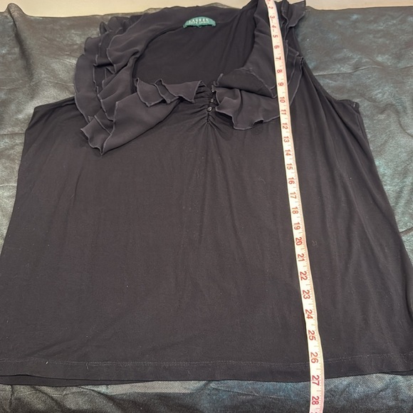 🔥Lauren Ralph Lauren Black Ruffled Tank Top🔥 - Picture 3 of 5